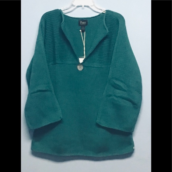 S to XL 1X Pure handknit sweater green - Picture 2 of 3